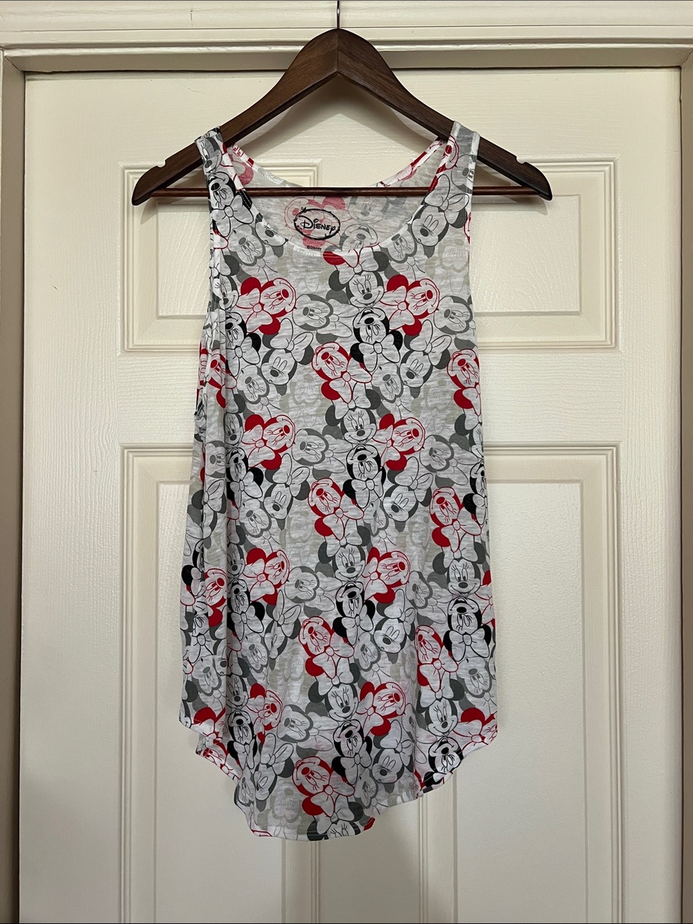 Disney Red, Black & Gray Minnie Mouse Print Tank Top